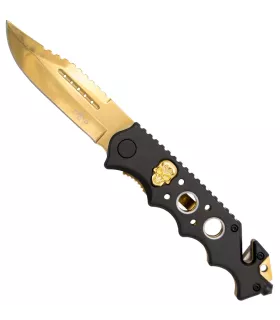 Third Skull Design Tactical Knife, Gold (21.2 cm.) ⚔️