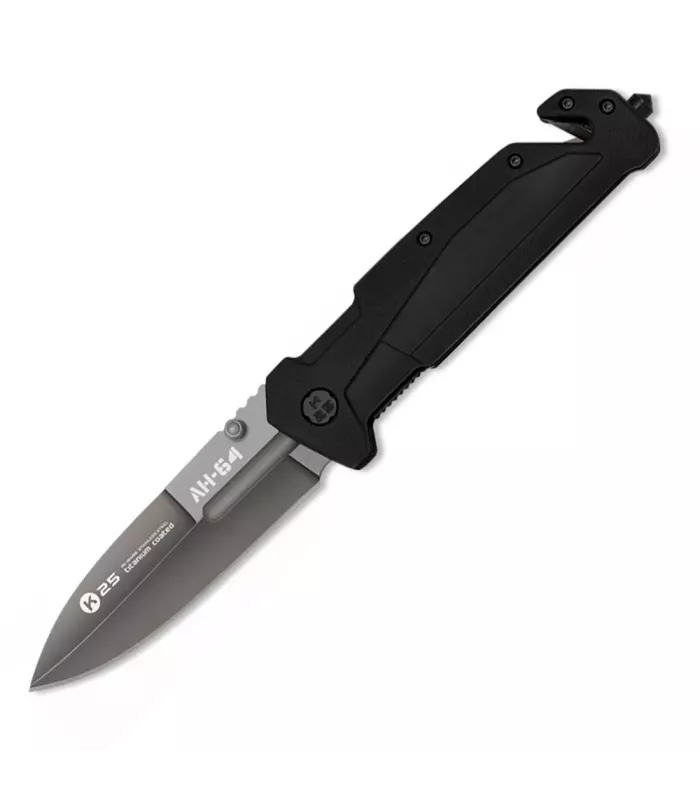 Rescue Knife AH-64 black titanium bath ⚔️