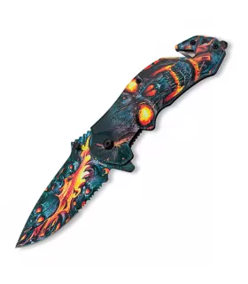 Couteau Rescue Skull on Flames d'Abainox (21,50 cm.) ⚔️