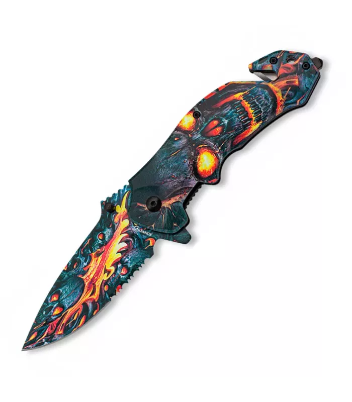 Rescue Skull Knife on Flames by Abainox (21.50 cm.) ⚔️