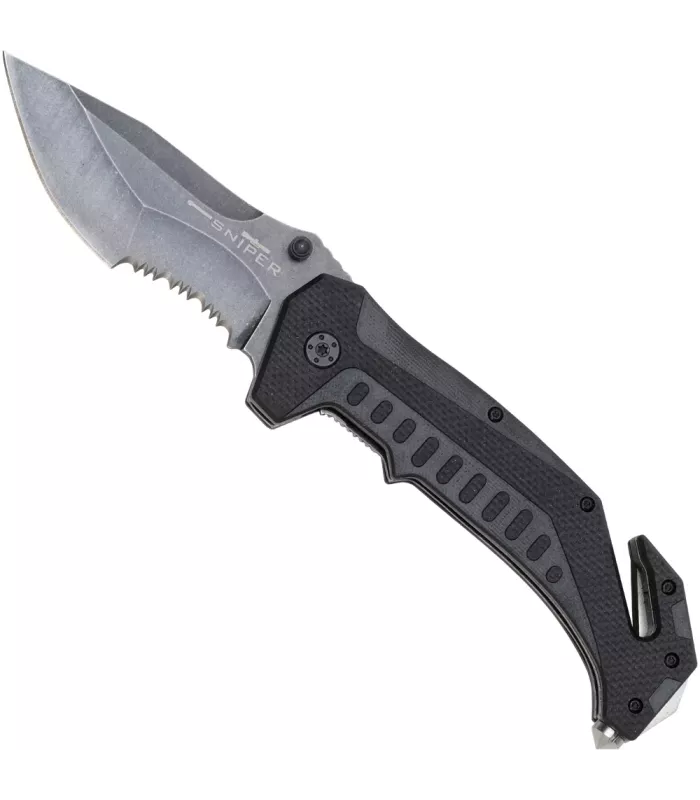 Rescue Knife with Saw Black Field Sniper ⚔️