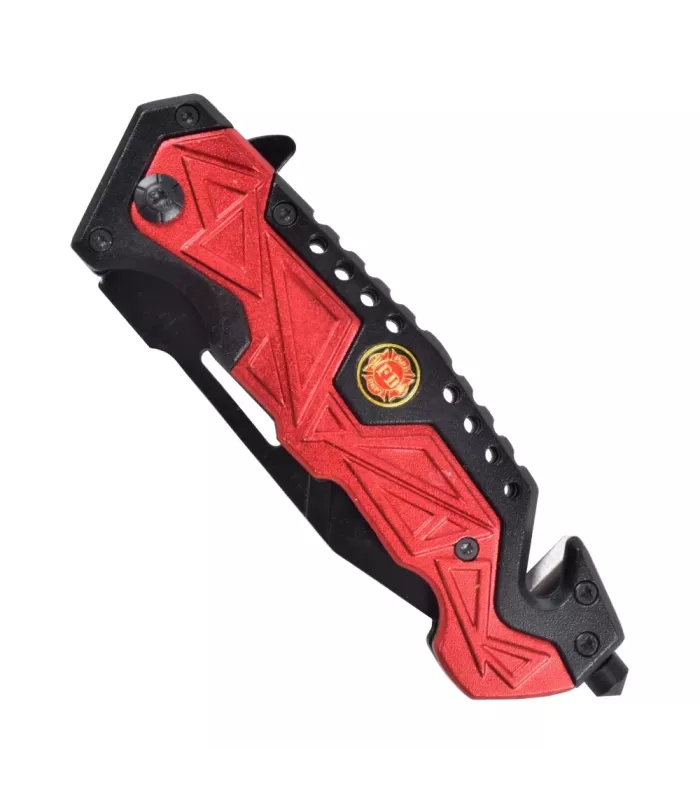 Canivete de resgate SCK vermelho Fire Department (Comprimento 20,3 cm.) ⚔️