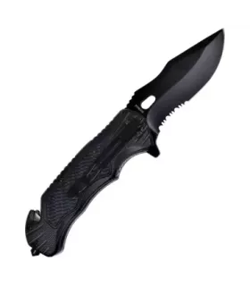 Rettungsmesser mit automatischer Öffnung (Länge 21,7 cm).