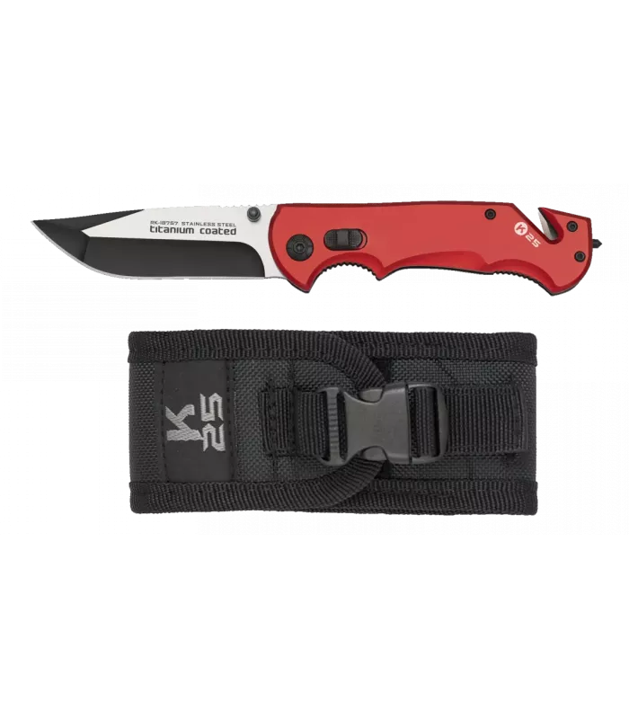 Canivete de segurança e resgate K25 em vermelho ⚔️