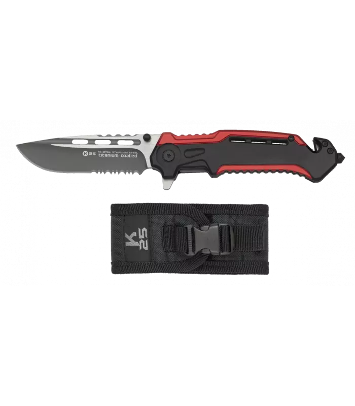 Canivete de resgate e emergências K25 com capa (folha de 8,7 cm). ⚔️