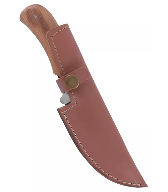 Droppoint-Messer mit Lederhülle (20,8 cm) ⚔️