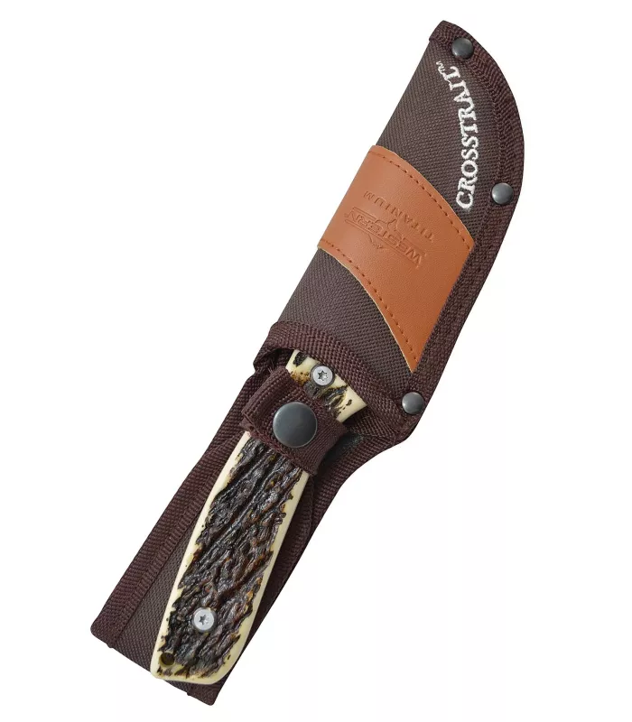Outdoor-Messer Modell Crosstrail mit abfallender Spitze, mit Scheide ⚔️