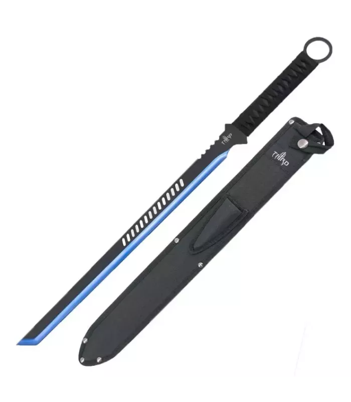 Facão tático Third H0068, lâmina preta-azul ⚔️