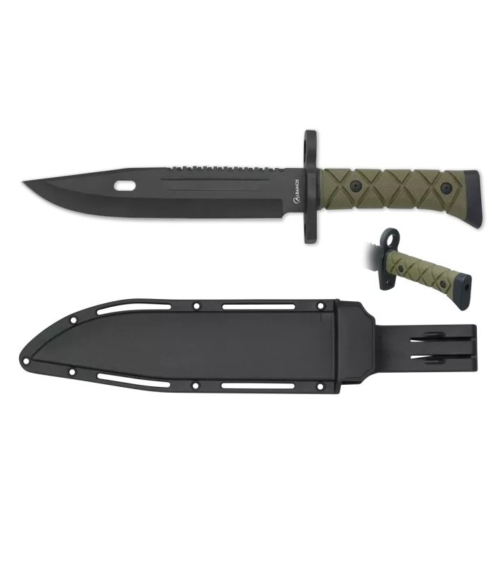 Cuchillo táctico marca Albainox verde - negro (34 cm.) ⚔️