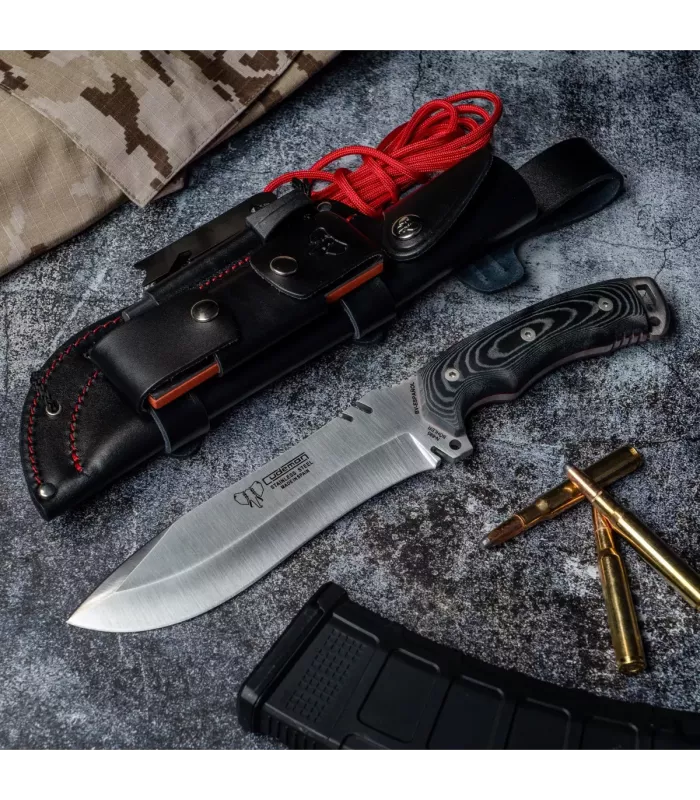 Cuchillo Boina Verde, micarta negra. (299-BC). COMPLETO ⚔️