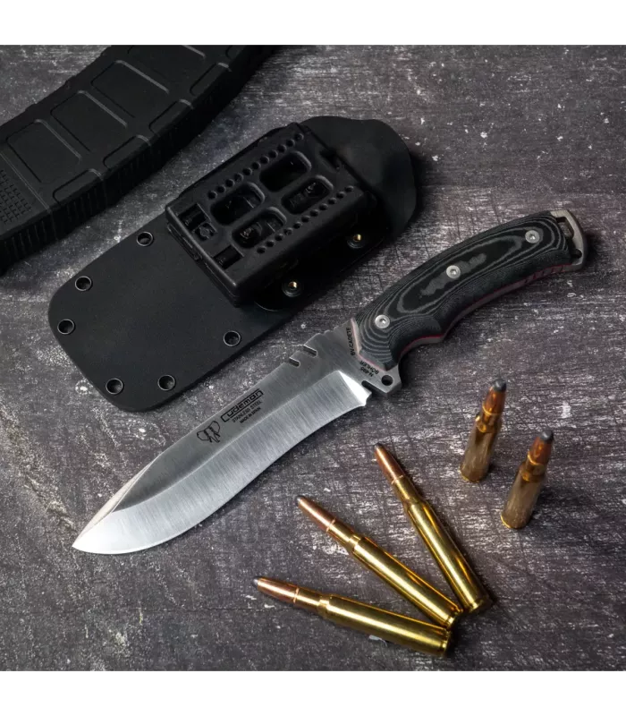 Jachtmes Boina Verde Cadet, zwarte micarta en kydex ⚔️