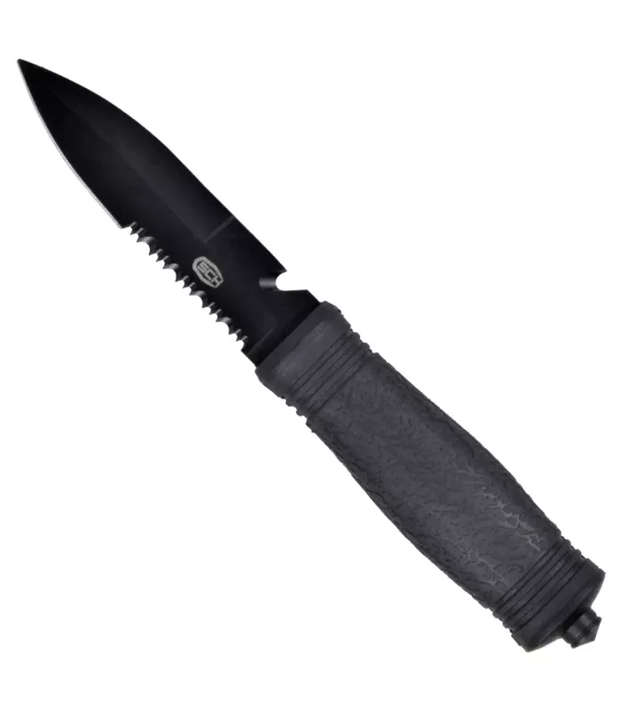 Cuchillo negro de aventura un solo filo SCK (23,5 cm.) ⚔️