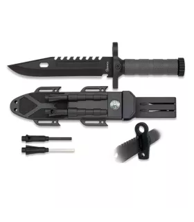 Coltello da sopravvivenza con pietra focaia, affilatore e bussola ⚔️