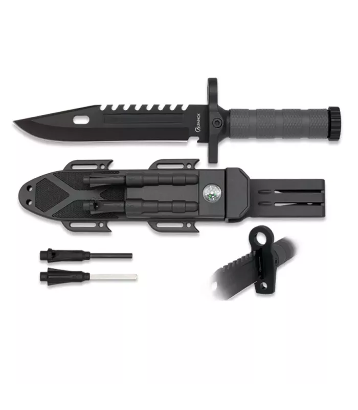 Survival Knife with Flint, Sharpener, and Compass ⚔️