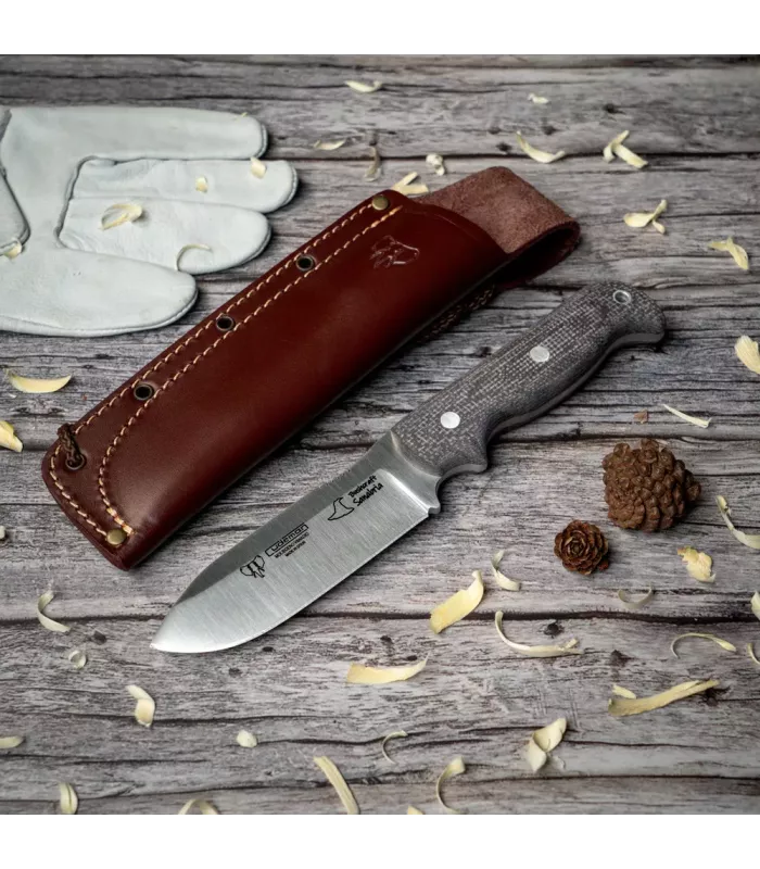 Cuchillo Bushcraft Sanabria Cudeman | Acero MoVa y Yute Negro ⚔️