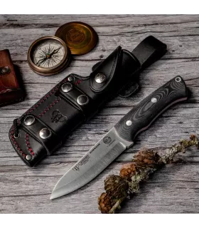 Cuchillo Bushcrafter mango micarta negro de Cudeman ⚔️