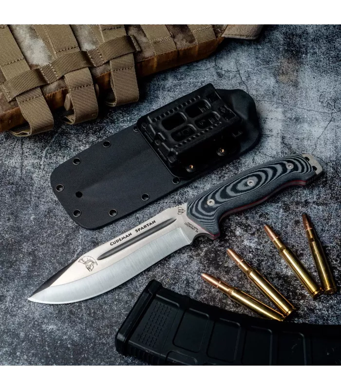 Faca de sobrevivência Spartan preta Kydex ⚔️