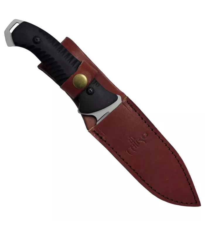 Satiniertes Jagdmesser mit Lederscheide ⚔️