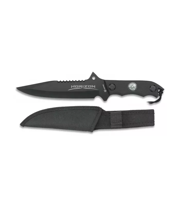 Taktisches Messer Horizon Schwarz mit Kompass ⚔️
