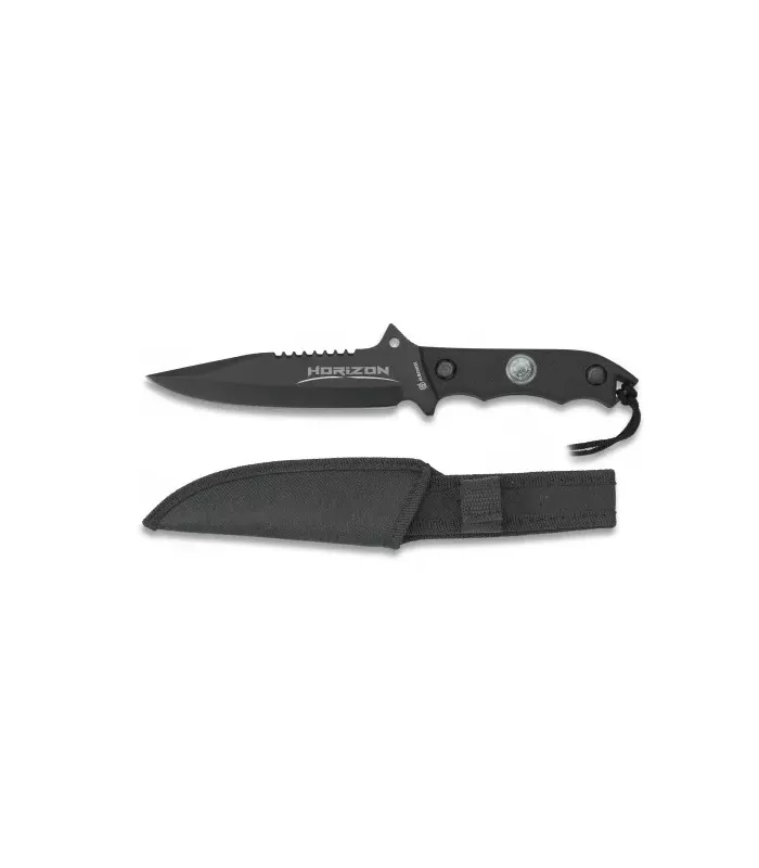 Taktisches Horizon-Messer in Schwarz mit Kompass ⚔️