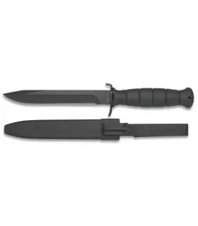 Schwarzes Messer mit ABS-Griff und -Scheide ⚔️