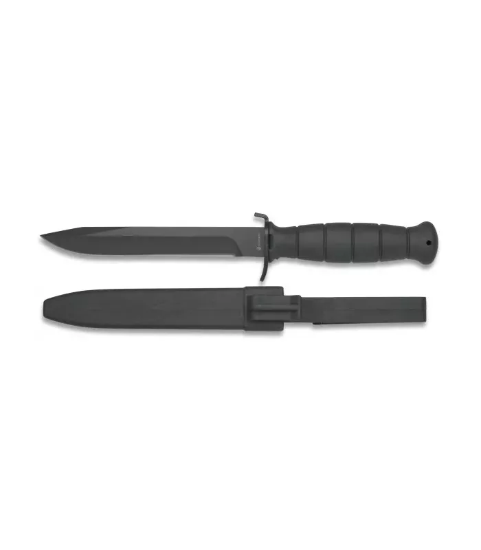 Schwarzes Messer mit ABS-Griff und -Scheide ⚔️