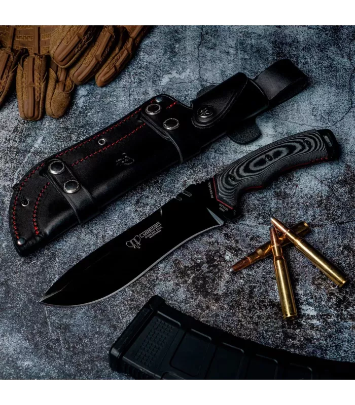 Cuchillo Boina Verde hoja negra (31,5 cm.) ⚔️