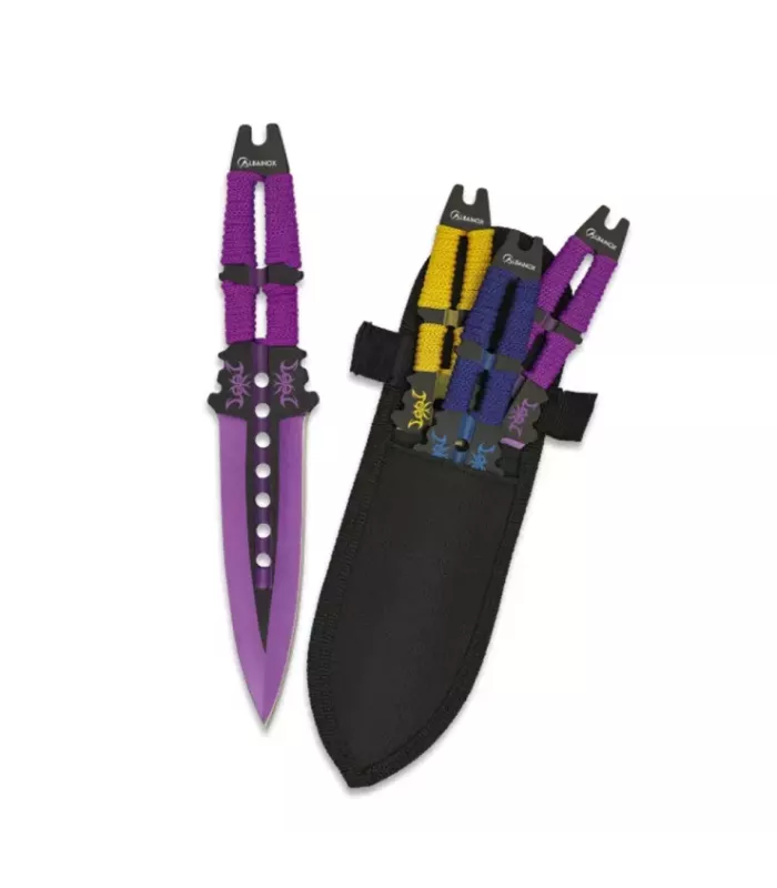Conjunto de 3 lançadores multicolor de uma única lâmina ⚔️