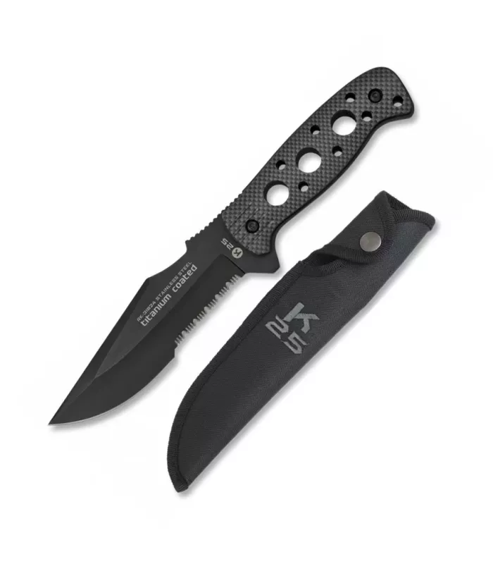 Cuchillo táctico con funda, hoja 13,5 cms. ⚔️