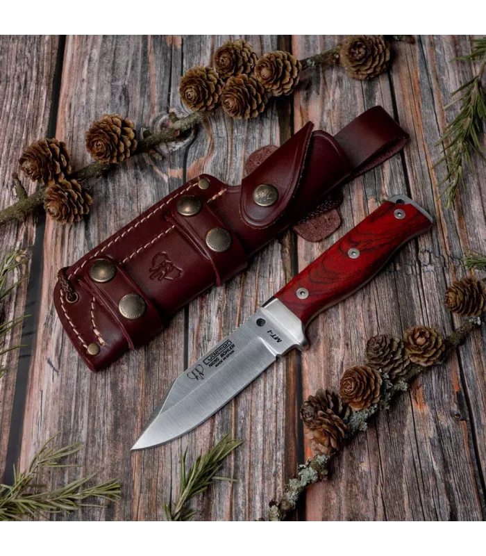 Faca tática com empunhadura de cocobolo, lâmina de 11 cm. ⚔️