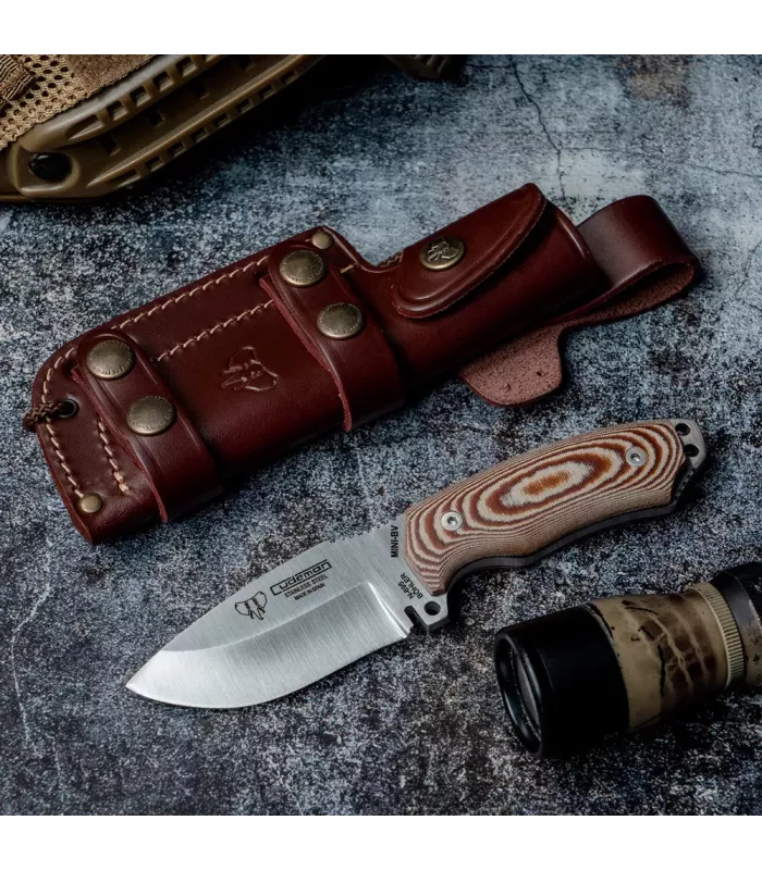 Mini survivalkniv med grøn hjelm ⚔️