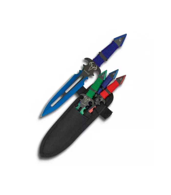 Set aus 3 bunten Wurfwaffen (17 cm). ⚔️
