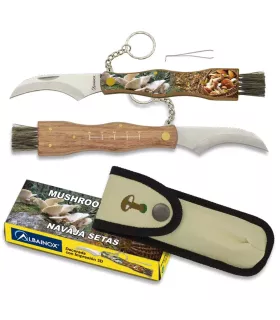 Zakmesje met sleutelhanger voor paddenstoelen met borstel ⚔️
