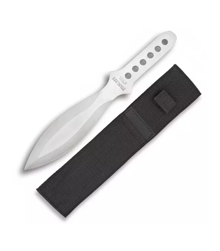Cuchillo lanzador con funda, un solo filo (16,8 cms.) ⚔️