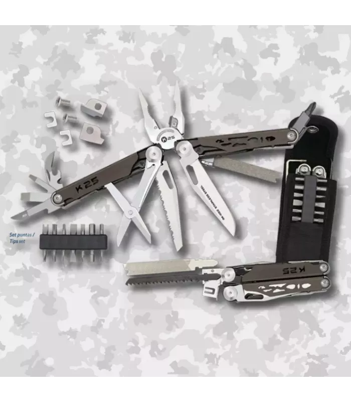 Alicate multiuso K25 empunhadura de titânio ⚔️