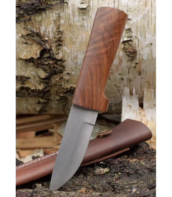 Couteau outdoor en acier avec étui en cuir (23 cm.) ⚔️