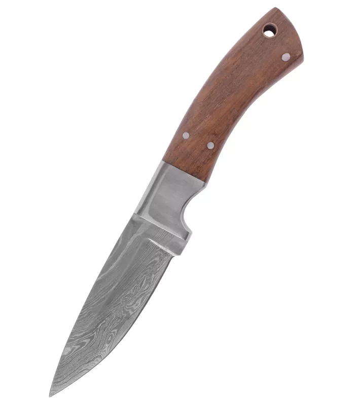 Outdoor-Messer Damastklinge mit Scheide (19,5 cm) ⚔️