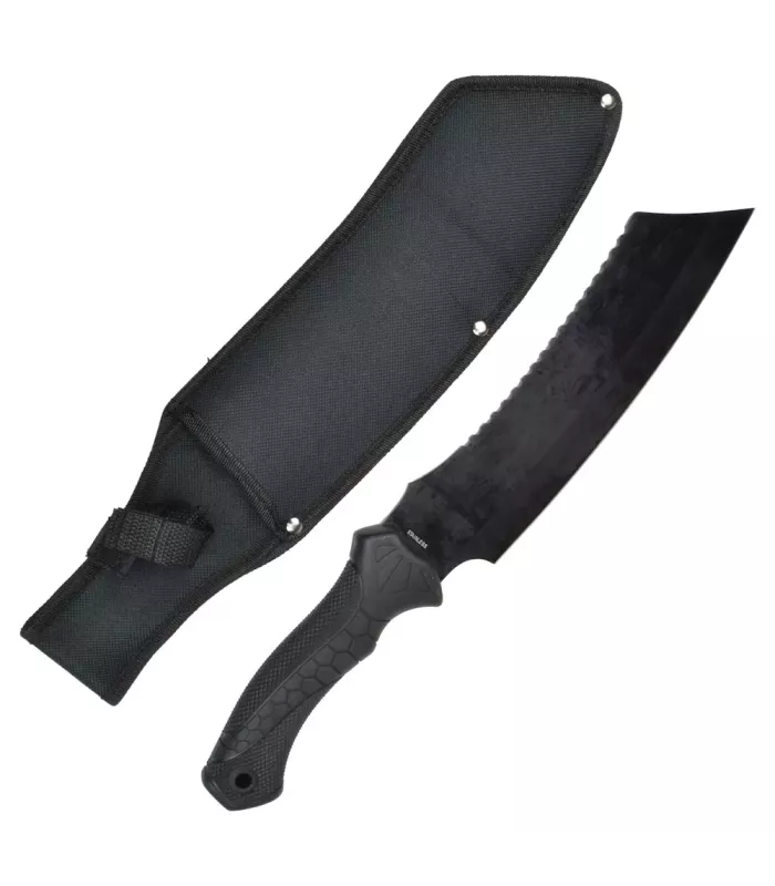 Messer Marke SCK mit gezahntem Rückenschliff, mit Scheide (39 cm). ⚔️