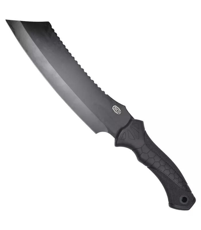 Messer Marke SCK mit gezahntem Rückenschliff, mit Scheide (39 cm). ⚔️