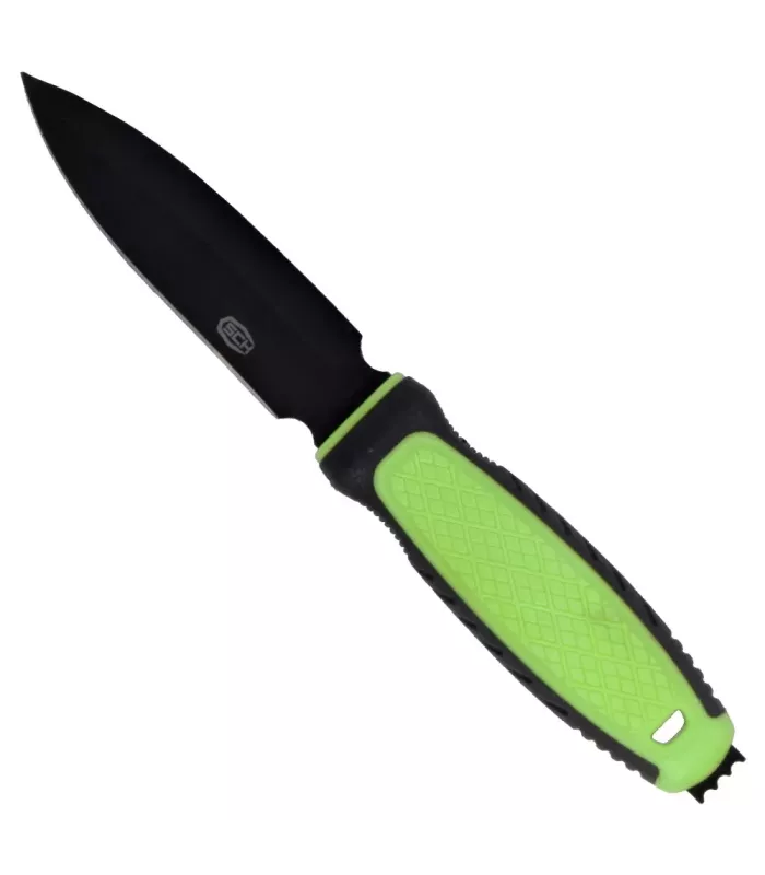 Schwarz-grünes Abenteuermesser mit einseitiger Klinge SCK (23,5 cm.) ⚔️