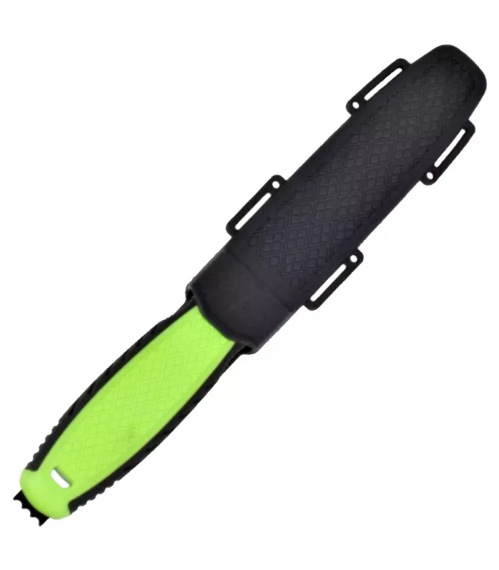 Schwarz-grünes Abenteuermesser mit einseitiger Klinge SCK (23,5 cm.) ⚔️