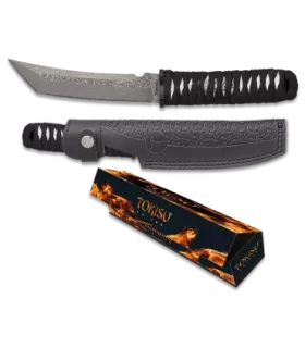 Coltello Damasco CNC, marca Tokisu, con fondina in pelle ⚔️