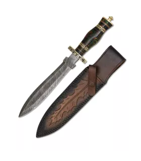 Sportskniv i damaskusstål med etui ⚔️
