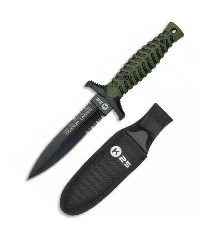 Faca tática K25, lâmina de 12,5 cm. ⚔️