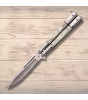Couteau papillon Third, lame en acier inoxydable satiné (11,5 cm) ⚔️