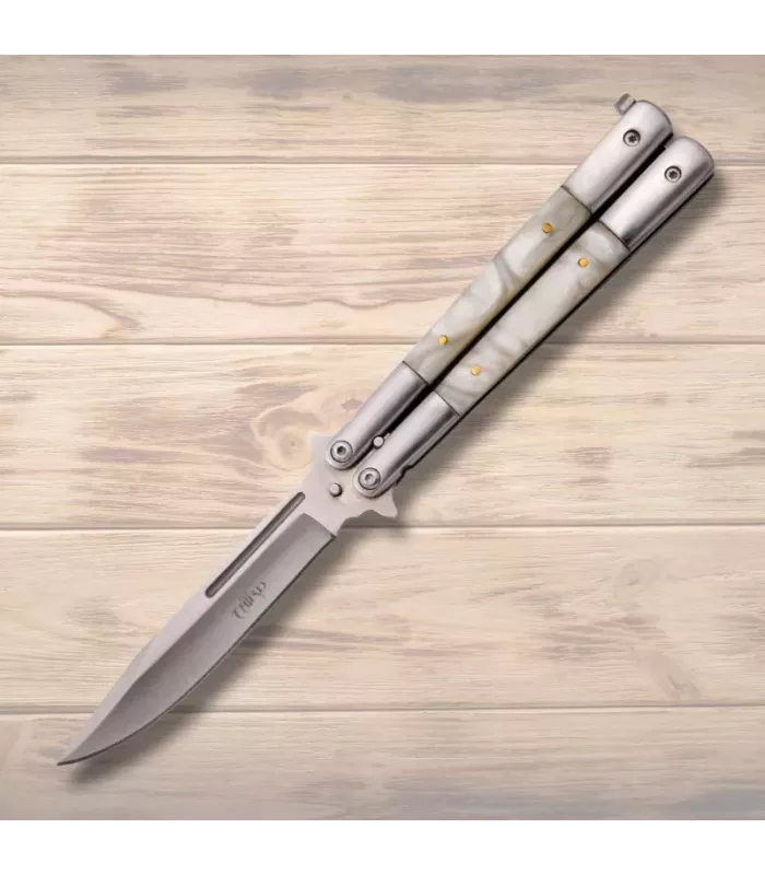 Couteau papillon Third, lame en acier inoxydable satiné (11,5 cm) ⚔️