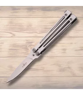 Coltello a farfalla Third, lama argentata di 7,5 cm. ⚔️