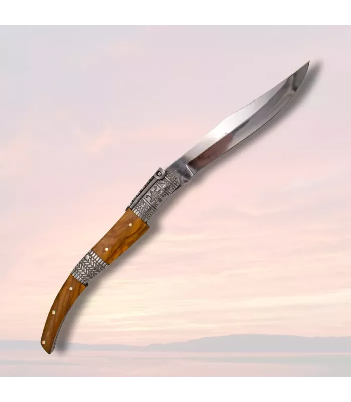 Couteau arabe à carraca de la série Soie Ambre (28,8 cm). ⚔️