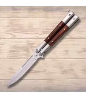 Coltello a farfalla Third, lama satinata di 11,5 cm. ⚔️