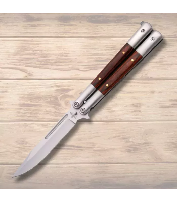 Navaja mariposa Third, hoja satinada 11,5 cm. ⚔️